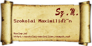 Szokolai Maximilián névjegykártya
