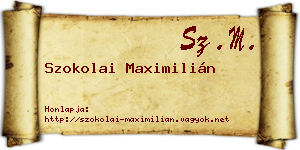 Szokolai Maximilián névjegykártya